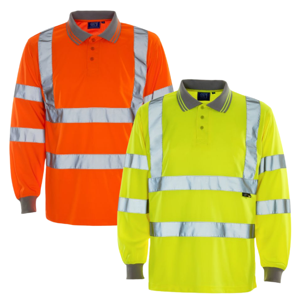 Hi Vis Long Sleeve Bird Eye Polo Shirt