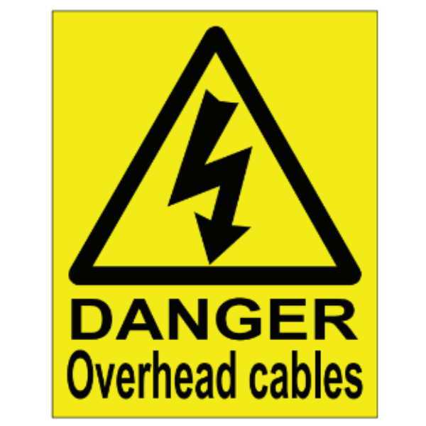 Overhead Cables Sign